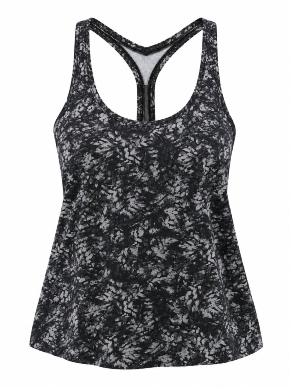 🍋 2/$30 Lululemon Black White Abstract Floral Y Back Yoga Tank Size 8